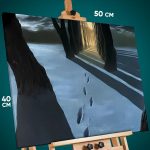 Картина на стену Пейзаж зимний природа следы 40x50