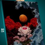Картина на стену Абстракция цветы лотос Япония 40x50