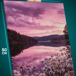 Картина на стену Пейзаж летний ромашки река закат 40x50