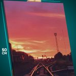 Картина на стену Пейзаж летний железная дорога закат 40x50