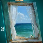 Картина на стену Пейзаж морской природа окно вид 40x50