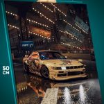 Картина на стену Авто дрифт 40x50