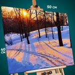 Картина на стену Пейзаж зимний природа тропа закат 40x50