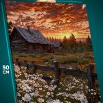 Картина на стену Пейзаж летний домик в деревне 40x50
