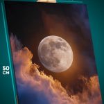 Картина на стену Абстракция луна небо облака 40x50