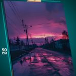 Картина на стену Пейзаж городской закат после дождя 40x50