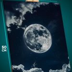 Картина на стену Абстракция луна звезды ночь 40x50