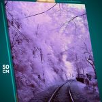 Картина на стену Пейзаж зимний природа железная дорога 40x50