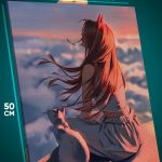 Картина на стену Девушка с котом 40x50