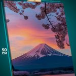Картина на стену Пейзаж лесной природа гора Фудзияма озеро 40x50