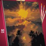 Картина по номерам Пейзаж лесной природа туман 40x50