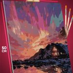 Картина по номерам Пейзаж зимний природа домик 40x50