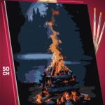 Картина по номерам Пейзаж природа костер 40x50
