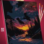 Картина по номерам Пейзаж зимний природа закат 40x50