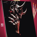 Картина по номерам Самурай Япония маска демона 40x50