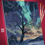 Картина по номерам Пейзаж зимний природа дерево 40x50