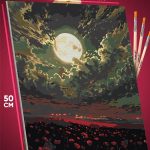 Картина по номерам Цветы поле ночь 40x50