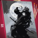 Картина по номерам Самурай Япония силуэт 40x50