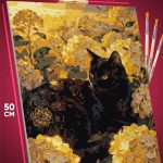 Картина по номерам Котики поле цветы 40x50