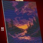 Алмазная мозаика Пейзаж зимний природа закат 40x50