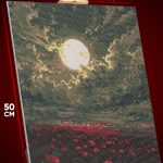 Алмазная мозаика Цветы поле ночь 40x50