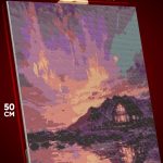 Алмазная мозаика Пейзаж зимний природа домик 40x50