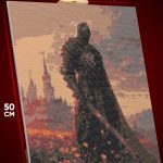 Алмазная мозаика Темная фэнтези рыцарь с мечом 40x50