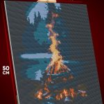 Алмазная мозаика Пейзаж природа костер 40x50