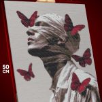 Алмазная мозаика Парень Арт сюрреализм бабочки 40x50