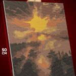 Алмазная мозаика Пейзаж лесной природа туман 40x50