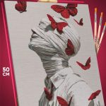 Картина по номерам Парень Арт сюрреализм бабочки 40x50