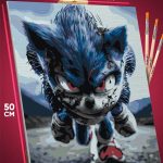 Картина по номерам Sonic мультфильм Еж Соник 40x50