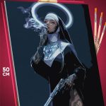 Картина по номерам Девушка Портрет грешная монашка 40x50