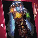 Картина по номерам Marvel Танос перчатка бесконечности 40x50
