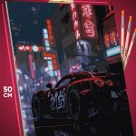 Картина по номерам Авто ночной город 40x50
