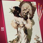 Картина по номерам Девушка Арт зеркало 40x50