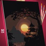Картина по номерам Пейзаж Япония храм 40x50