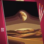 Картина по номерам Пейзаж природа пустыня луна 40x50
