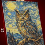 Алмазная мозаика Животные сова филлин Ван Гог 40x50