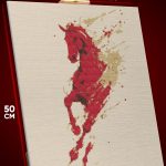 Алмазная мозаика Животные конь красная лощадь 40x50
