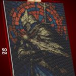 Алмазная мозаика Темная фэнтези рыцарь витраж 40x50