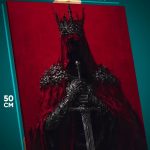 Картина на стену Темная фэнтези девушка рыцарь королева 40x50