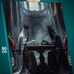 Картина на стену Темная фэнтези королевы добро зло шахматы 40x50
