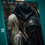 Картина на стену Темная фэнтези рыцарь и девушка романтика 40x50