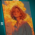 Картина на стену Девушка Портрет закат 40x50