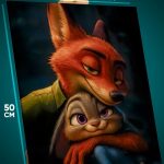 Картина на стену Мультфильмы Зверополис Ник и Джуди 40x50