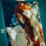 Картина на стену Девушка Портрет рыжая с книжкой 40x50
