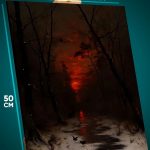 Картина на стену Темная фэнтези пейзаж мрачный 40x50