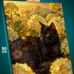 Картина на стену Котики в цветах 40x50