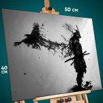 Картина на стену Самурай Япония силуэт ворон 40x50